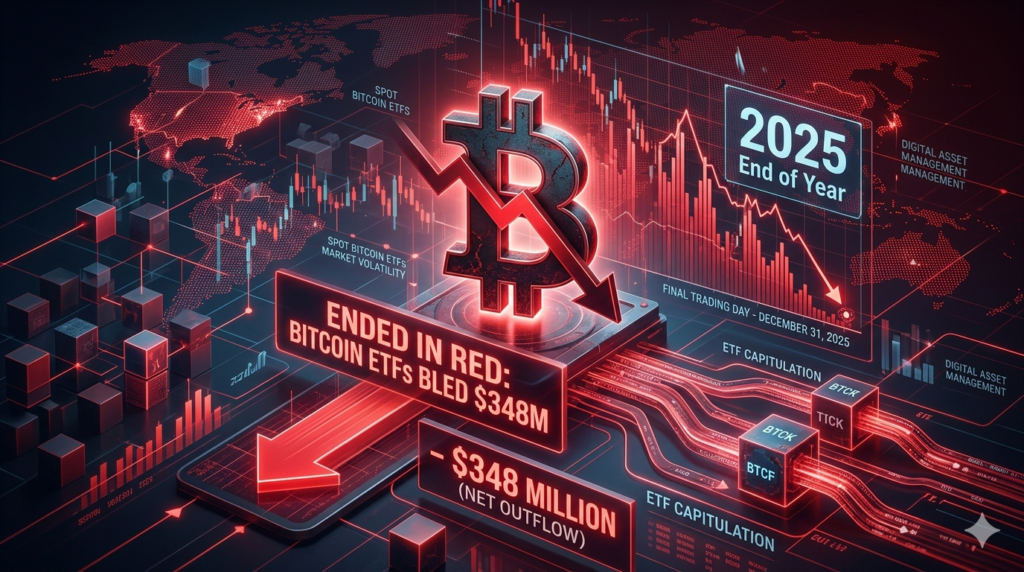 2025 Ended in Red: Bitcoin ETFs Bled $348M on Final Trading Day 2025 Ended in Red Bitcoin ETFs Bled $348M on Final Trading Day