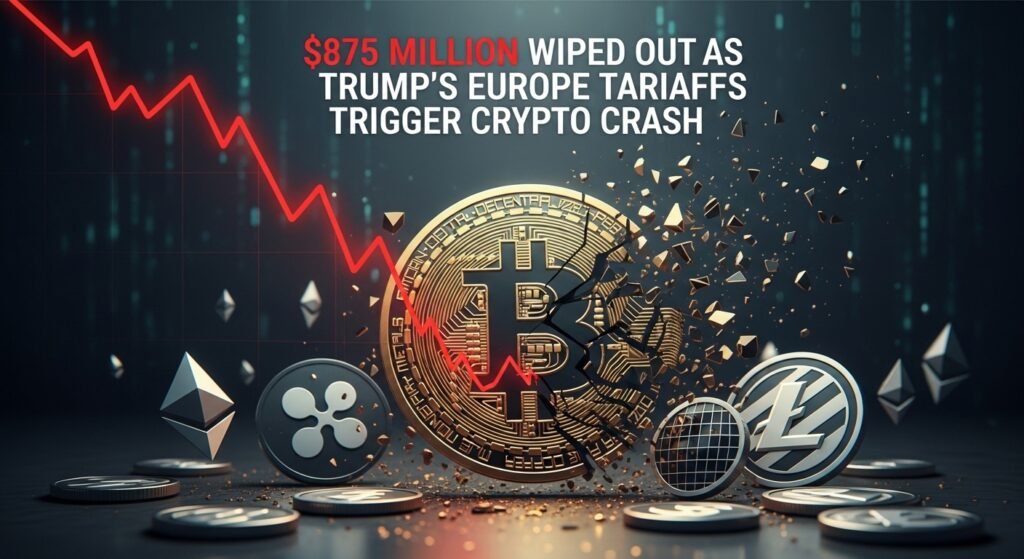 $875 Million Wiped Out as Trump’s Europe Tariffs Trigger Crypto Crash