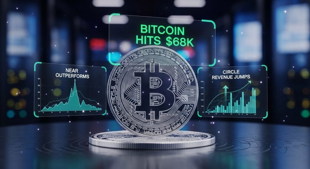 Crypto Rebound: Bitcoin Hits $68K, Circle Revenue Jumps, NEAR Outperforms Crypto Rebound: Bitcoin Hits $68K, Circle Revenue Jumps, NEAR Outperforms