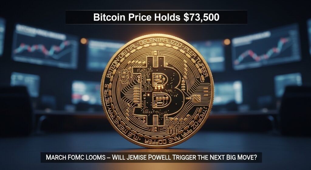 Bitcoin Price Holds $73,500 as March FOMC Looms, Will Jerome Powell Trigger the Next Big Move? Bitcoin Price Holds $73,500 as March FOMC Looms — Will Jerome Powell Trigger the Next Big Move