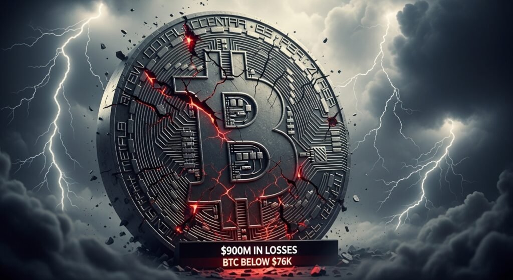 Strategy’s Bitcoin Holdings Face $900M in Losses as BTC Slips Below $76K