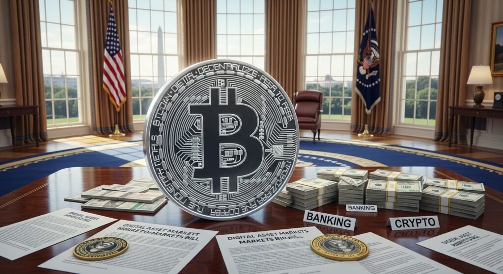 White House to Host Talks With Crypto, Banking Execs on Stalled Digital Asset Markets Bill